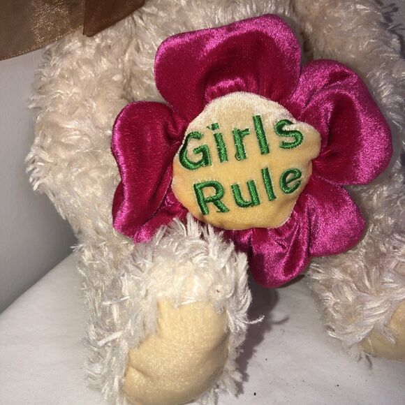 Dan Dee Collectors Choice Teddy Bear Plush 13"Stuffed Animal Girls Rule Flower - Picture 3 of 10